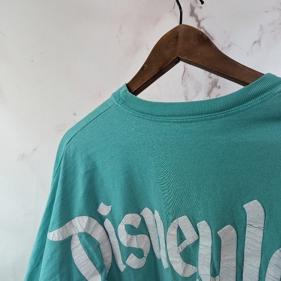 Disneyland Resort Shirt Mens Small Blue Spirit Jersey Spellout Long Football - Picture 6 of 12